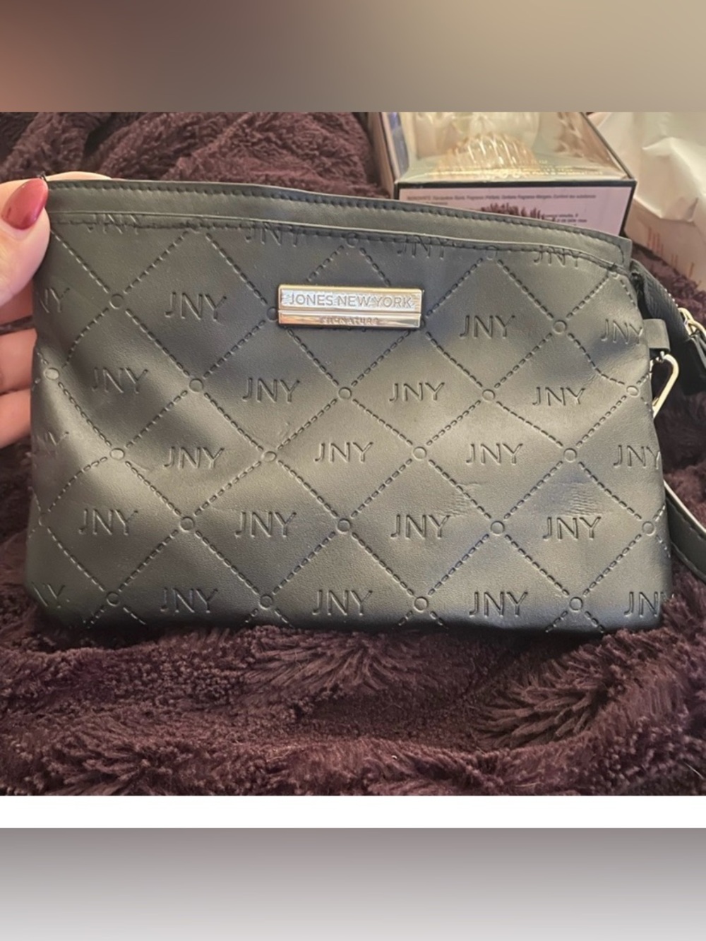 Jones New York Gray Quilted Clutch